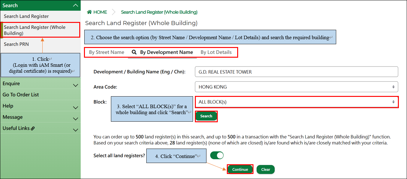 Figure 1: Search all units of a whole building