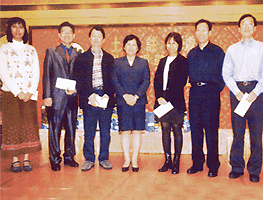 The Registry Manager and Staff receiving awards under the Staff Suggestions Scheme