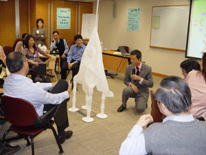 The trainer facilitated the trainees in constructing a dream hourse of Integrity