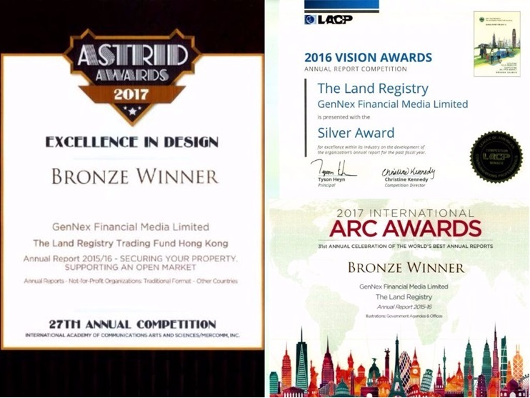 Awards for Land Registry Trading Fund (LRTF) Annual Report 2015/16