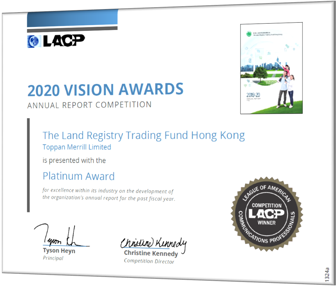 Awards for Land Registry Trading Fund (LRTF) Annual Report 2019/20_Image 1