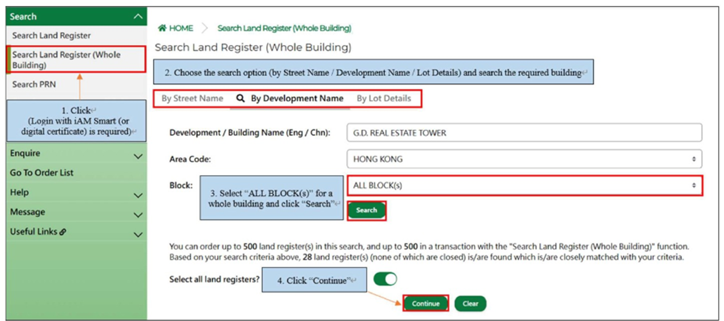 Figure 1: Search all units of a whole building