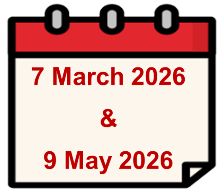 7 March 2026 & 9 May 2026